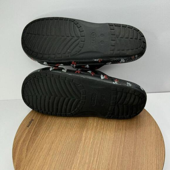 Crocs Disney Womens Minnie Mouse Black Slides Sandals Size 11 Mens 9 - Picture 3 of 6